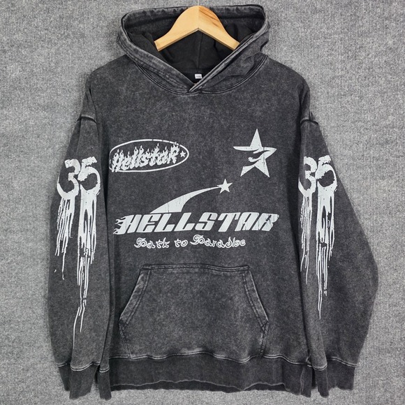 Hellstar Other - Hellstar Path To Paradise Hoodie Men's Size M Oversized Acid Wash Graphic Logo